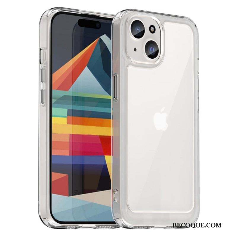 Coque iPhone 15 Plus Dos Acrylique et Rebords Silicone