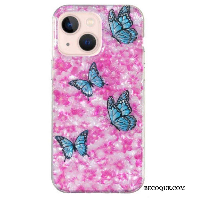 Coque iPhone 15 Plus Fleurs et Papillons