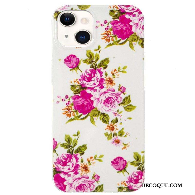 Coque iPhone 15 Plus Fluorescente Fleurs