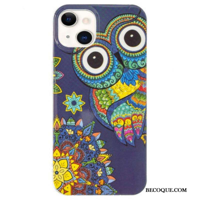 Coque iPhone 15 Plus Fluorescente Hibou