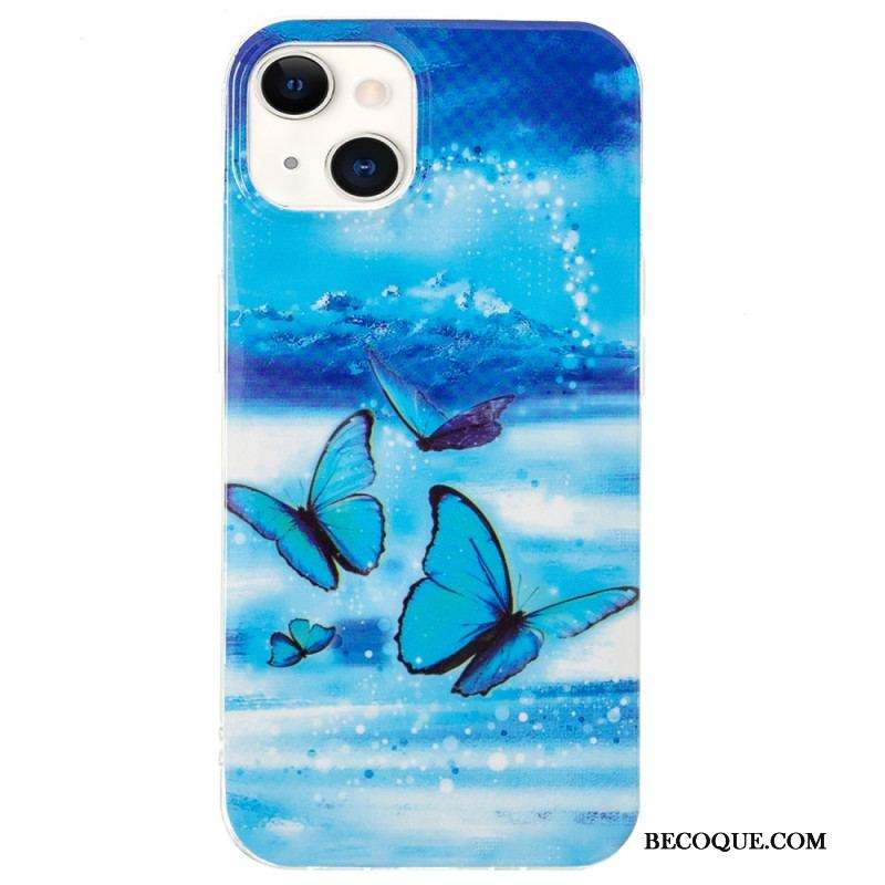 Coque iPhone 15 Plus Fluorescente Papillons