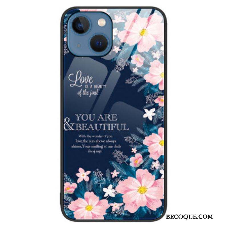 Coque iPhone 15 Plus Love Pink Flowers