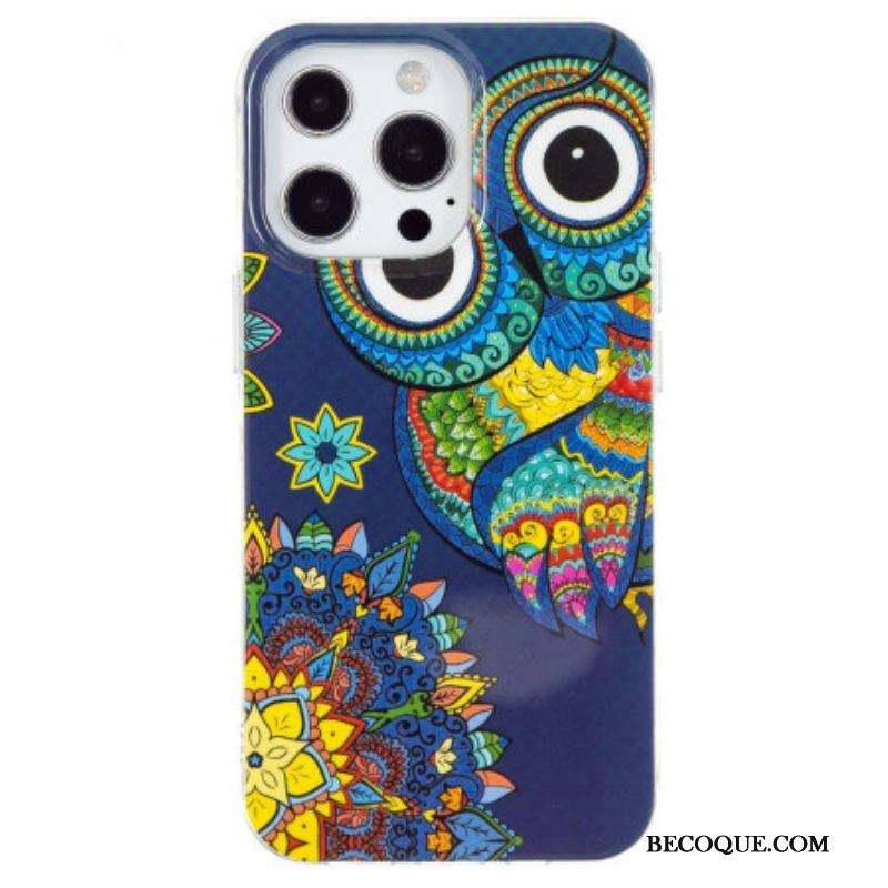 Coque iPhone 15 Pro Fluorescente Hibou