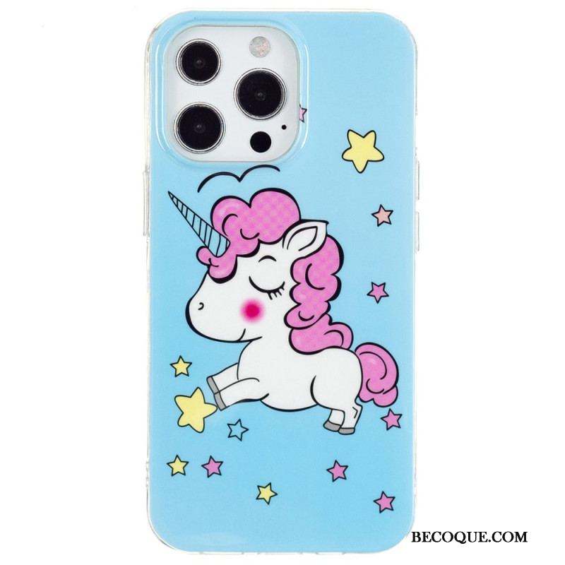 Coque iPhone 15 Pro Fluorescente Licorne