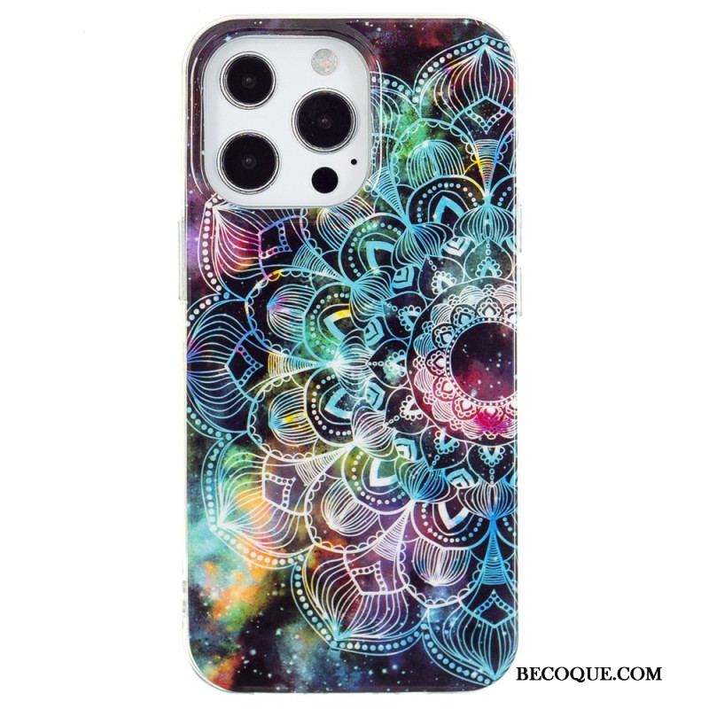 Coque iPhone 15 Pro Max Fluorescente Mandala