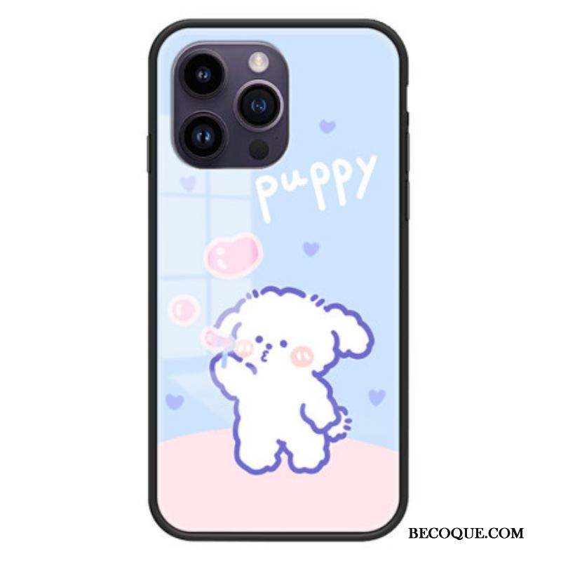 Coque iPhone 15 Pro Max Verre Trempé Bubble Dog