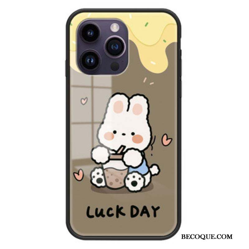 Coque iPhone 15 Pro Max Verre Trempé Milk Tea Rabbit