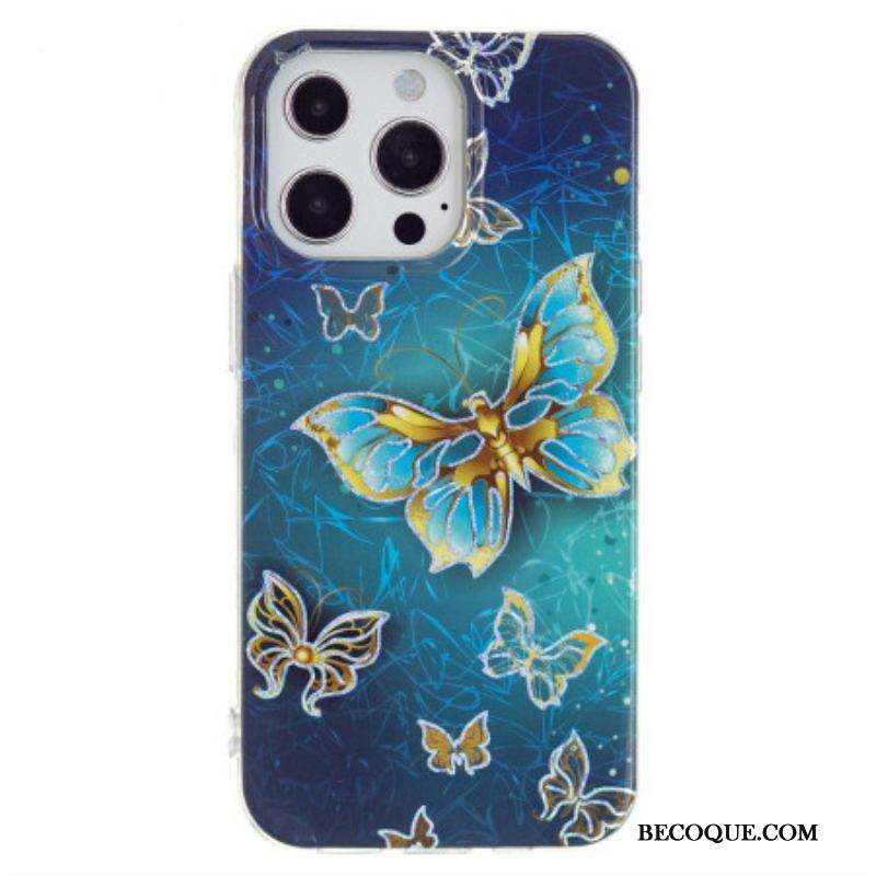 Coque iPhone 15 Pro Papillons Précieux