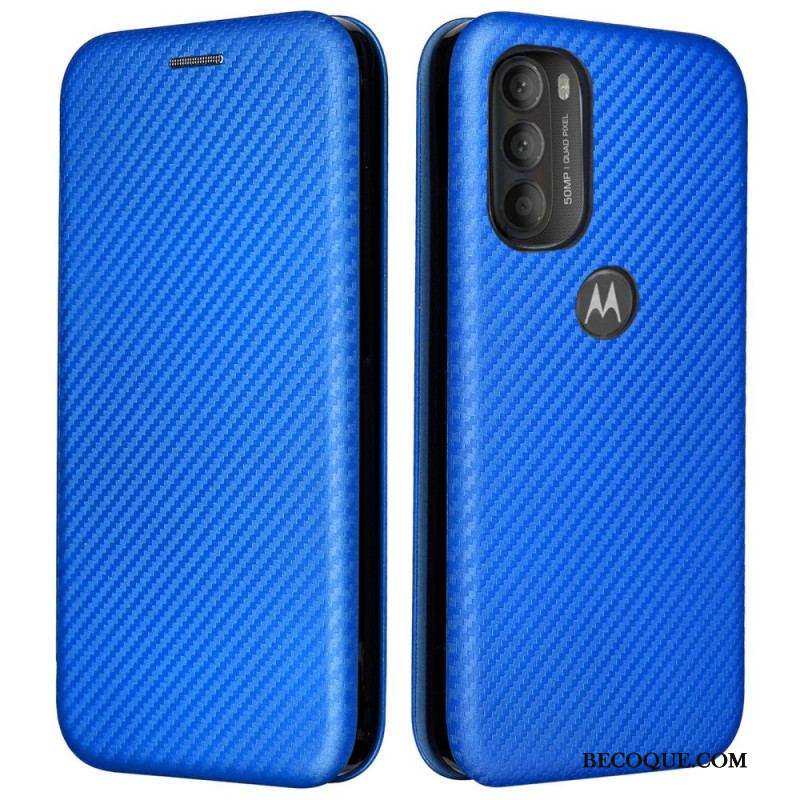 Flip Cover Moto G71 5G Silicone Carbone Coloré