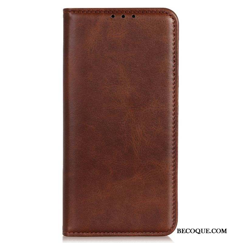 Flip Cover Moto G73 5G Cuir Fendu Élégance