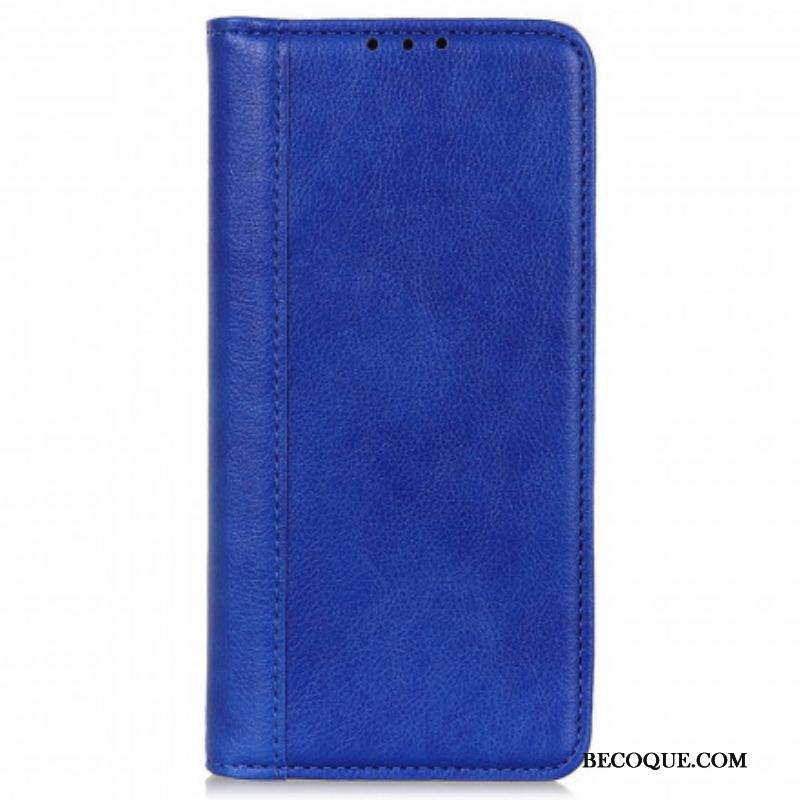 Flip Cover Motorola Edge 20 Lite Version Cuir Litchi Fendu