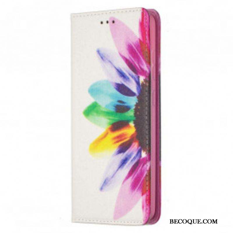 Flip Cover Samsung Galaxy A52 4G / A52 5G / A52s 5G Fleur Aquarelle