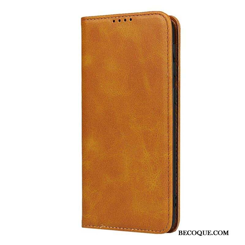 Flip Cover Samsung Galaxy M21 Cuir Fendu Élégance