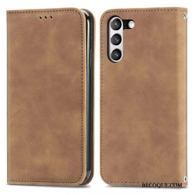 Flip Cover Samsung Galaxy S21 FE Simili Cuir Vintage