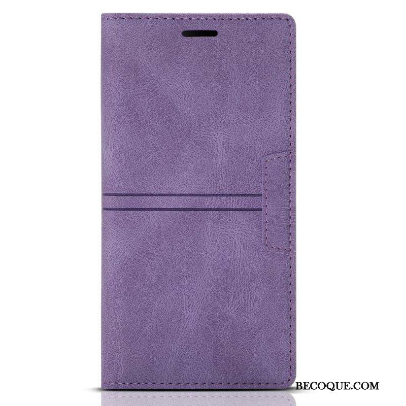 Flip Cover Samsung Galaxy S22 5G Style Cuir Couture Fermoir Magnétique