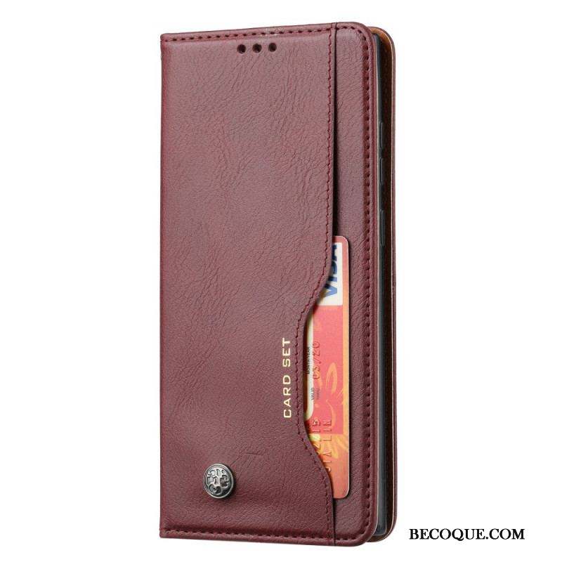 Flip Cover Samsung Galaxy S22 Ultra 5G Simili Cuir Porte-Cartes