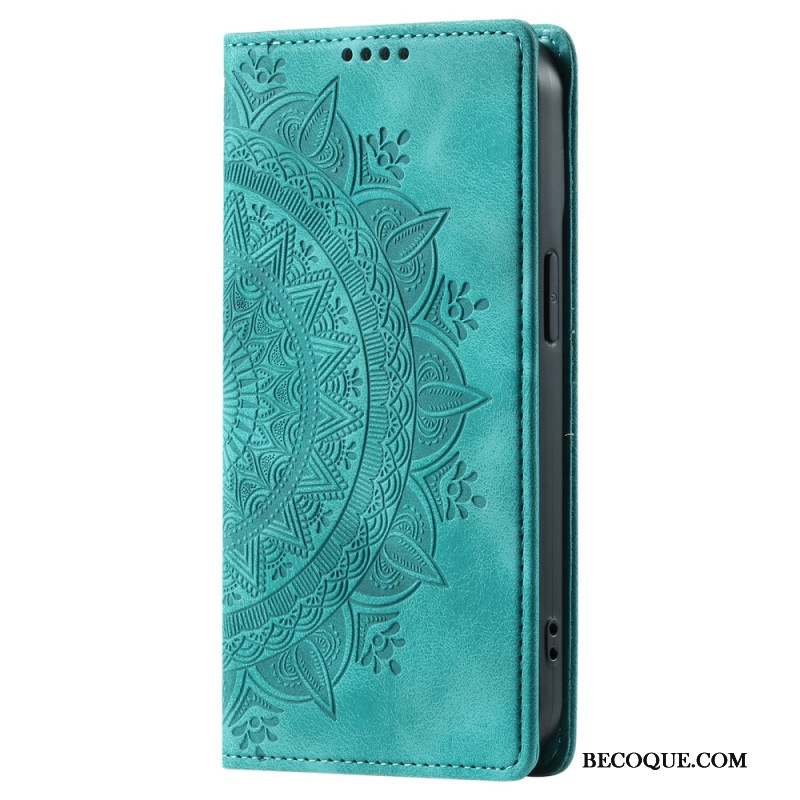 Flip Cover Samsung Galaxy S24 FE Effet Daim Mandala
