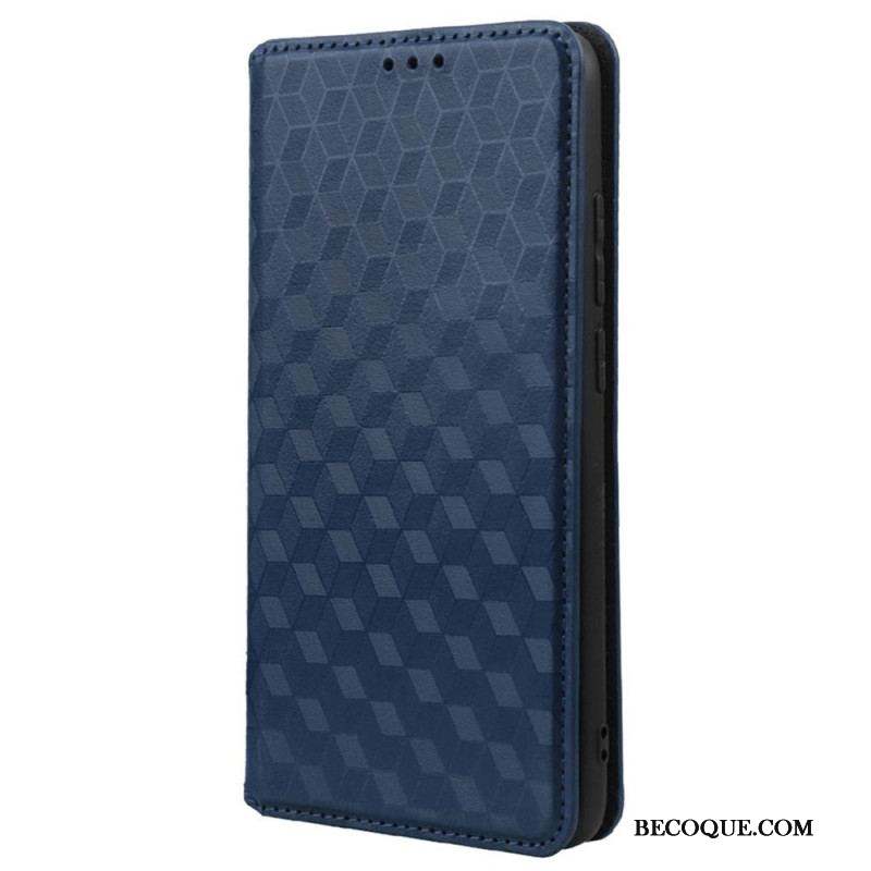 Flip Cover Xiaomi Redmi A1 Effet Cuir Cubes 3D