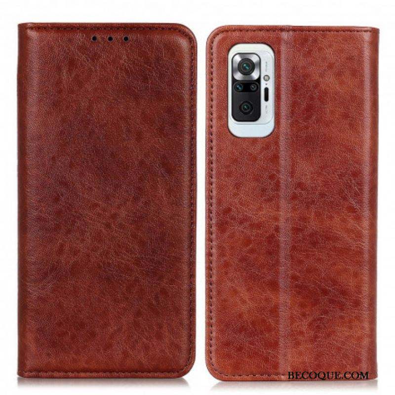 Flip Cover Xiaomi Redmi Note 10 Pro Cuir Fendu Texturé