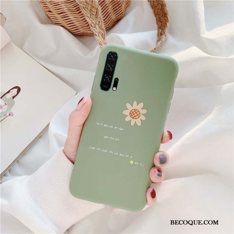 Honor 20 Pro Coque De Téléphone Incassable Tout Compris Vert Délavé En Daim Protection