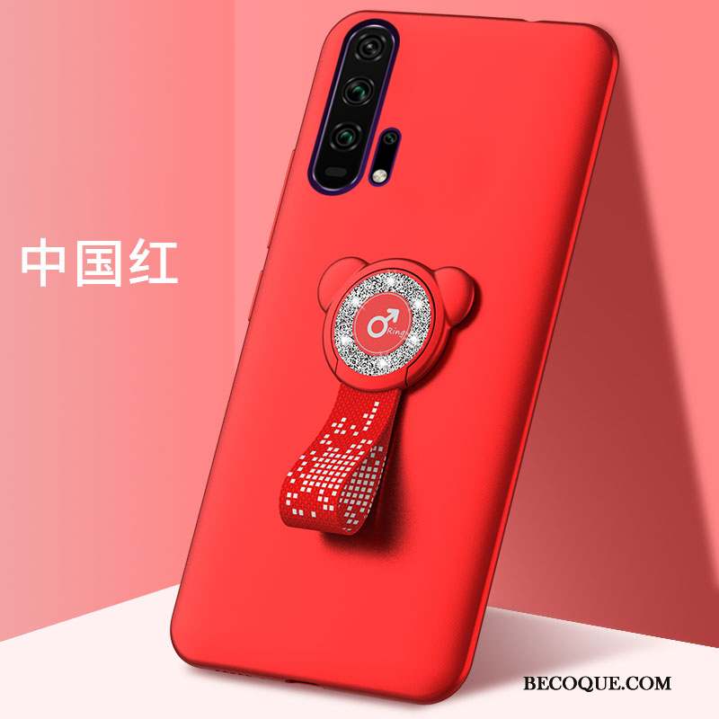 Honor 20 Pro Coque De Téléphone Tout Compris Étui Rouge Délavé En Daim Incassable