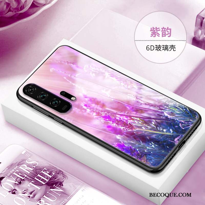 Honor 20 Pro Coque Délavé En Daim Étui Personnalité Violet Silicone Fluide Doux