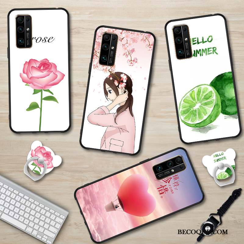 Honor 30 Coque Dessin Animé Fluide Doux Étui Silicone Petit Blanc