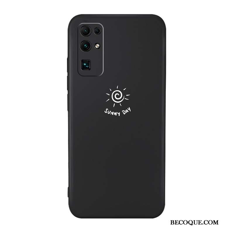 Honor 30 Étui Délavé En Daim Noir Fluide Doux Antidérapant Coque De Téléphone