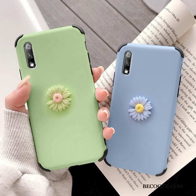 Honor 9x Créatif Vert Frais Petite Marguerite Coque De Téléphone Délavé En Daim