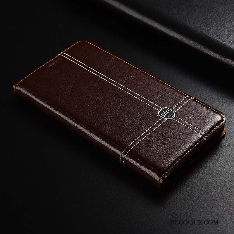 Honor 9x Tout Compris Étui En Cuir Marron Housse Cuir Véritable Coque De Téléphone