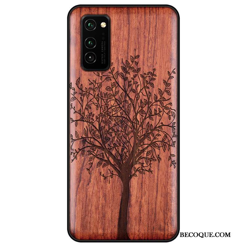 Honor View30 Coque De Téléphone En Bois Vintage Étui Style Chinois Personnalisé