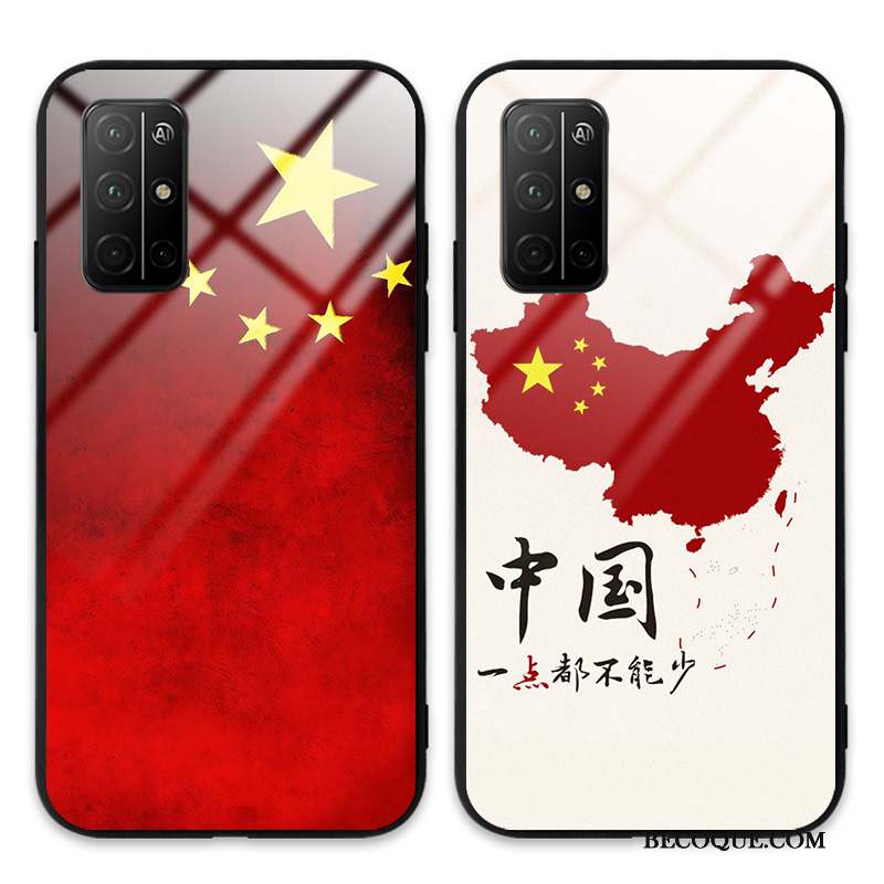 Honor View30 Pro Incassable Rouge Étui Verre Blanc Coque