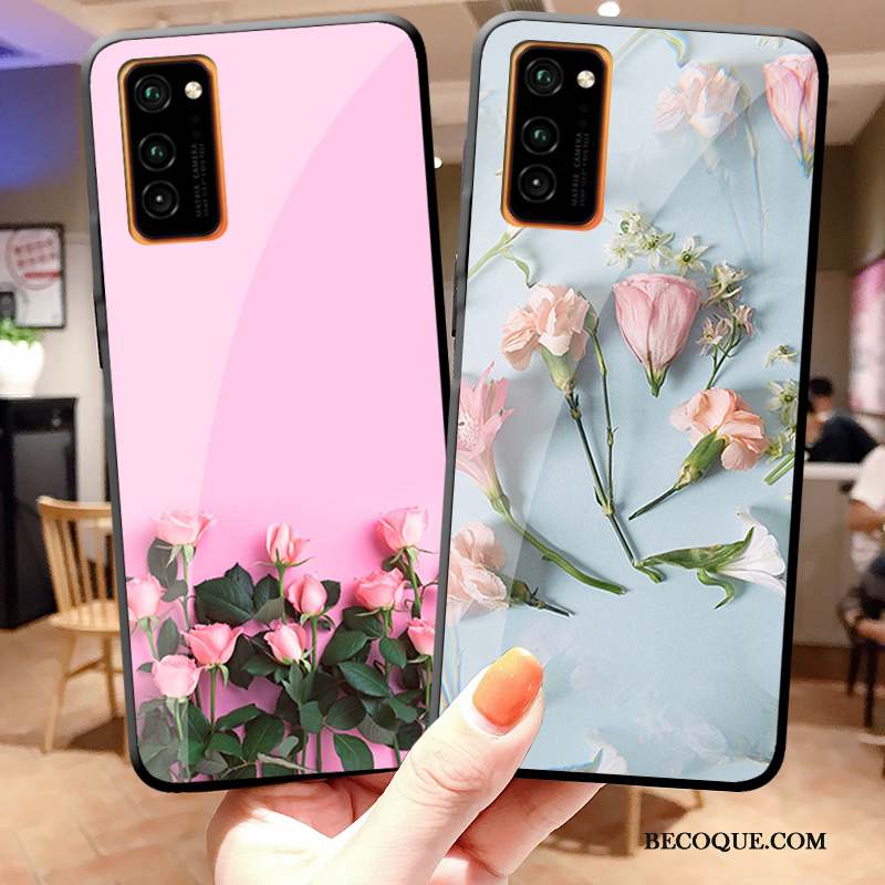 Honor View30 Pro Rose Créatif Silicone Étui Fleur Coque