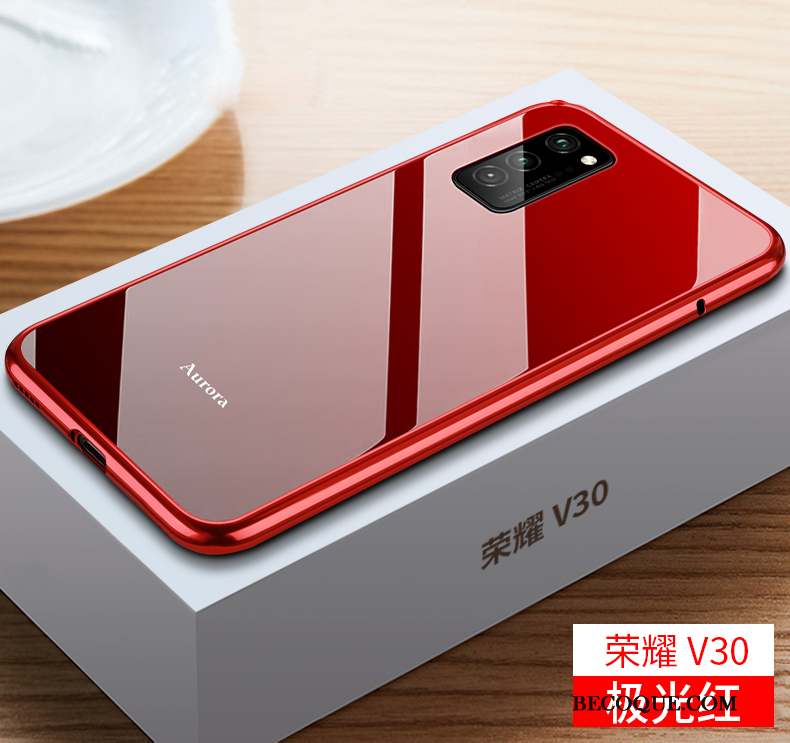 Honor View30 Étui Net Rouge Coque De Téléphone Très Mince Nouveau Luxe