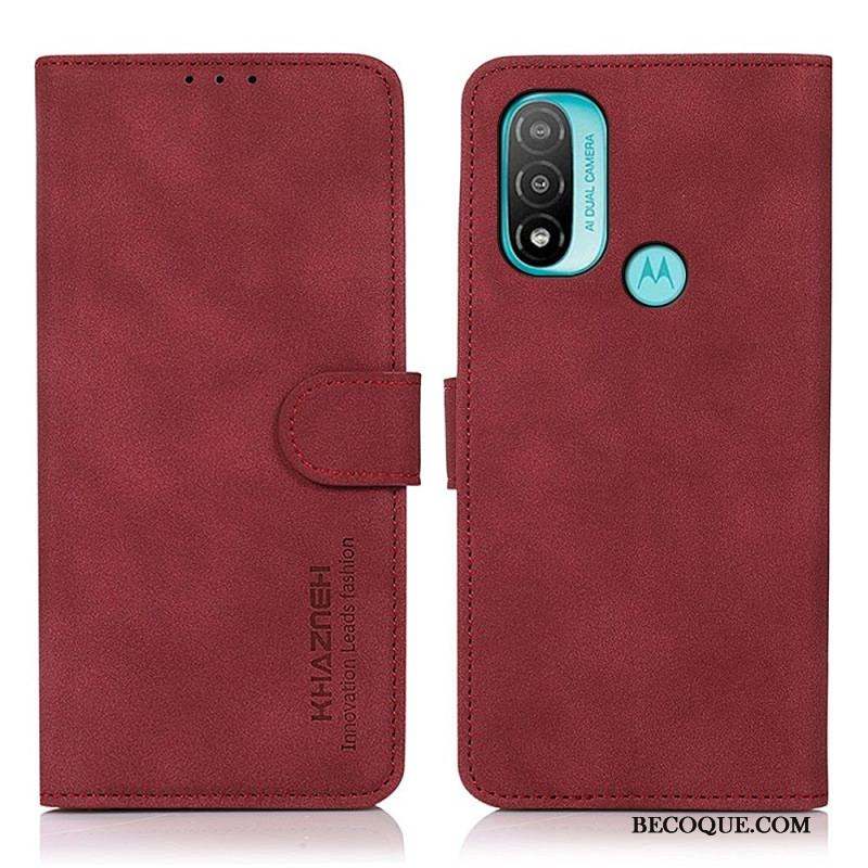 Housse Moto E40 / E30 / E20 Effet Cuir Fashion KHAZNEH