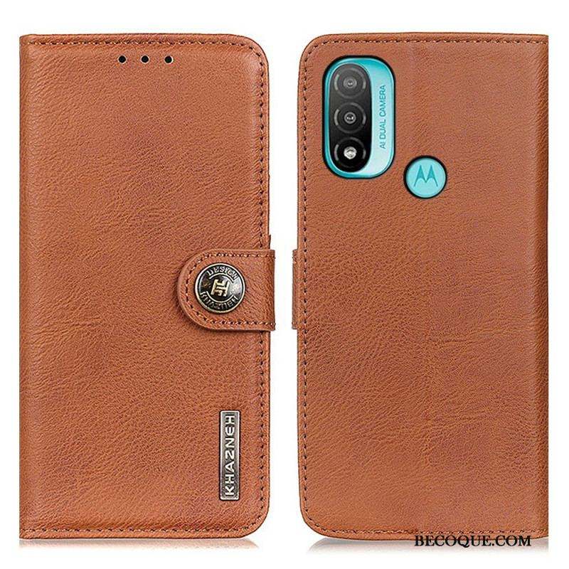 Housse Moto E40 / E30 / E20 Simili Cuir KHAZNEH