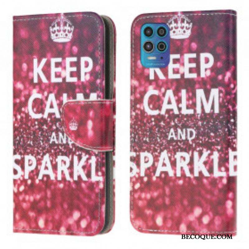 Housse Moto G100 Keep Calm and Sparkle