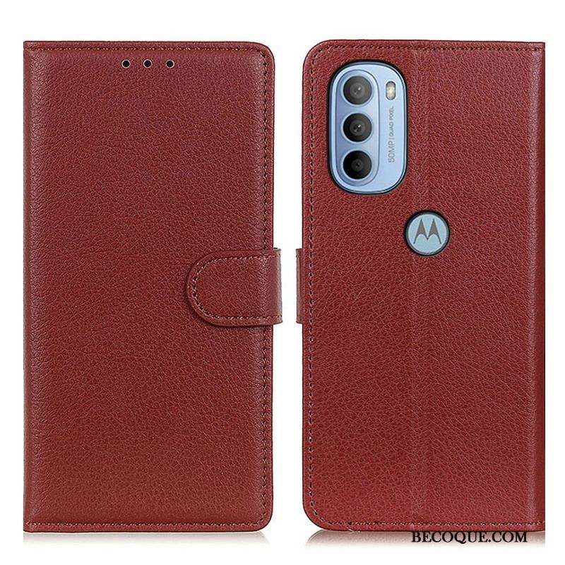 Housse Moto G41 / G31 Traditionnellement Litchi