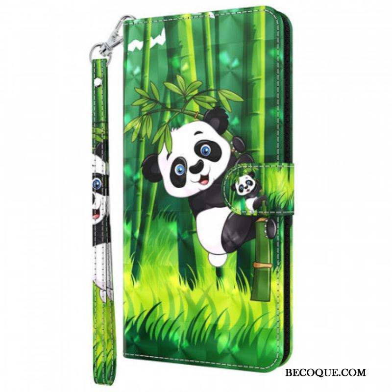 Housse Moto G51 5G Panda et Bambou