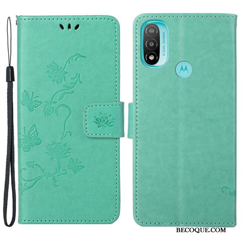 Housse Moto G71 5G Papillons et Fleurs D'Asie