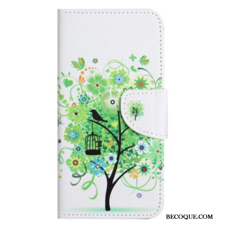 Housse Moto G73 5G Arbre au Feuillage Vert