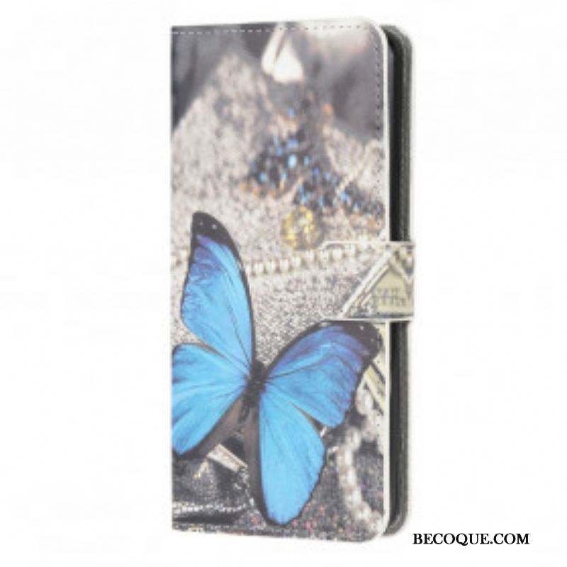 Housse Motorola Edge 20 Lite Papillon Bleu