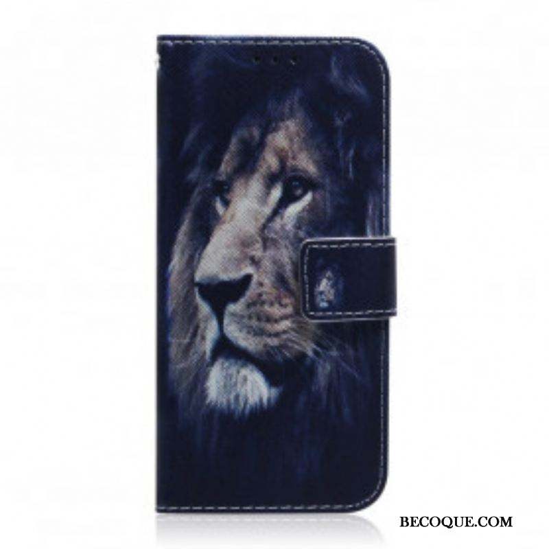 Housse Motorola Edge 20 Pro Dreaming Lion