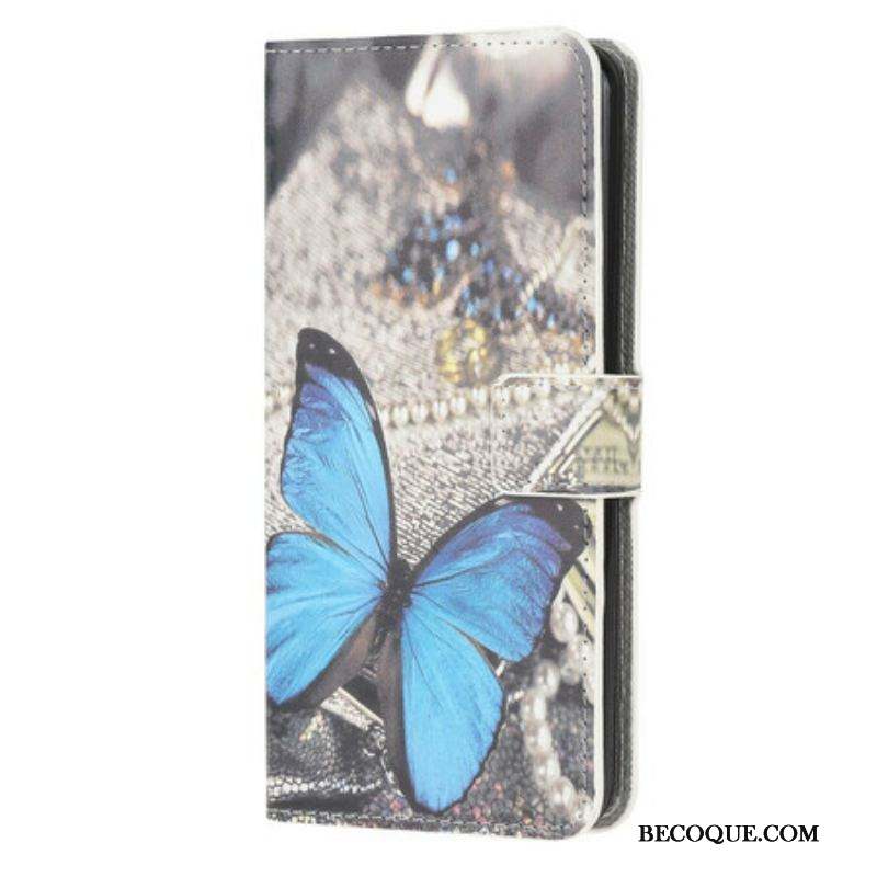 Housse Samsung Galaxy A42 5G Papillon Prestige Bleu