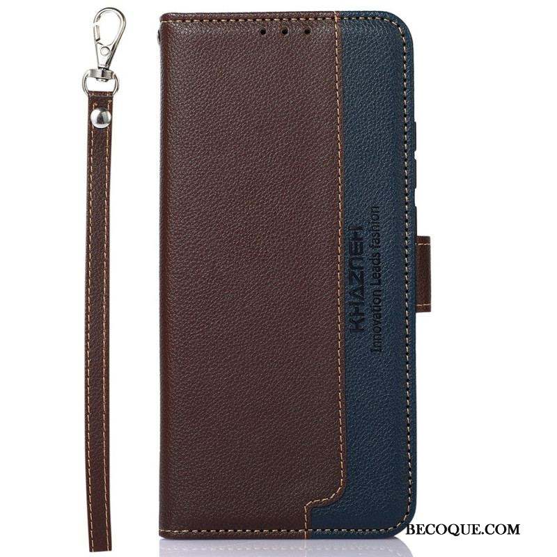 Housse Samsung Galaxy M13 Style Litchi RFID KHAZNEH