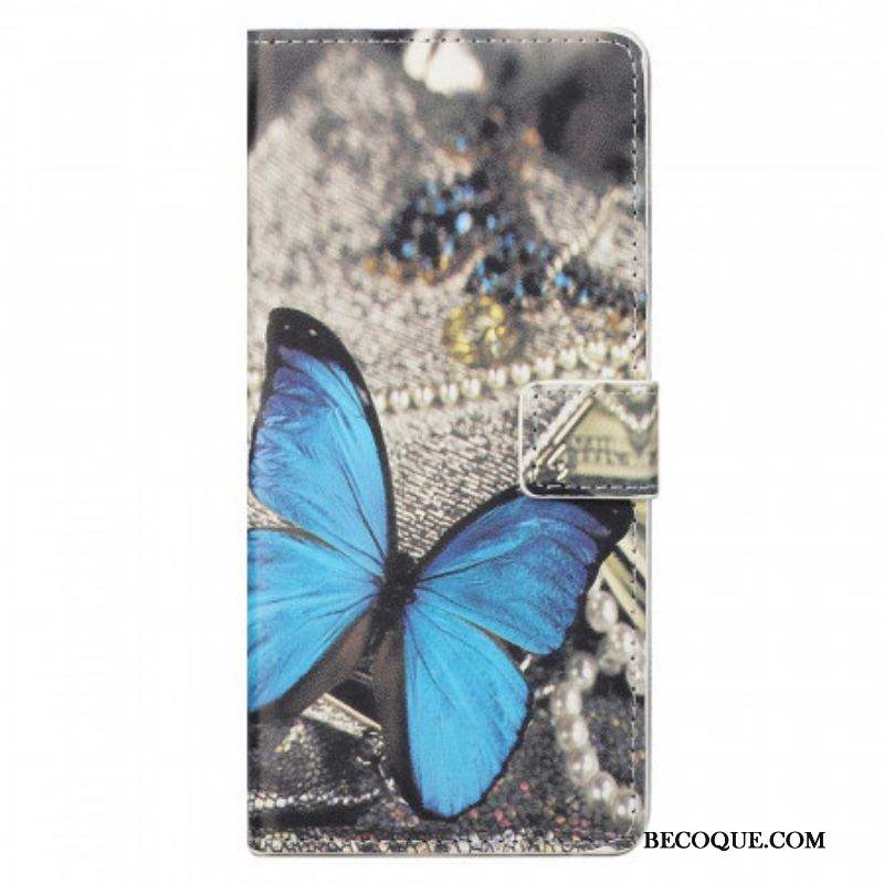 Housse Samsung Galaxy M23 5G Papillon Bleu