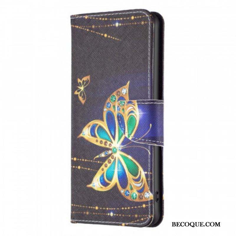 Housse Samsung Galaxy M23 5G Papillon Doré