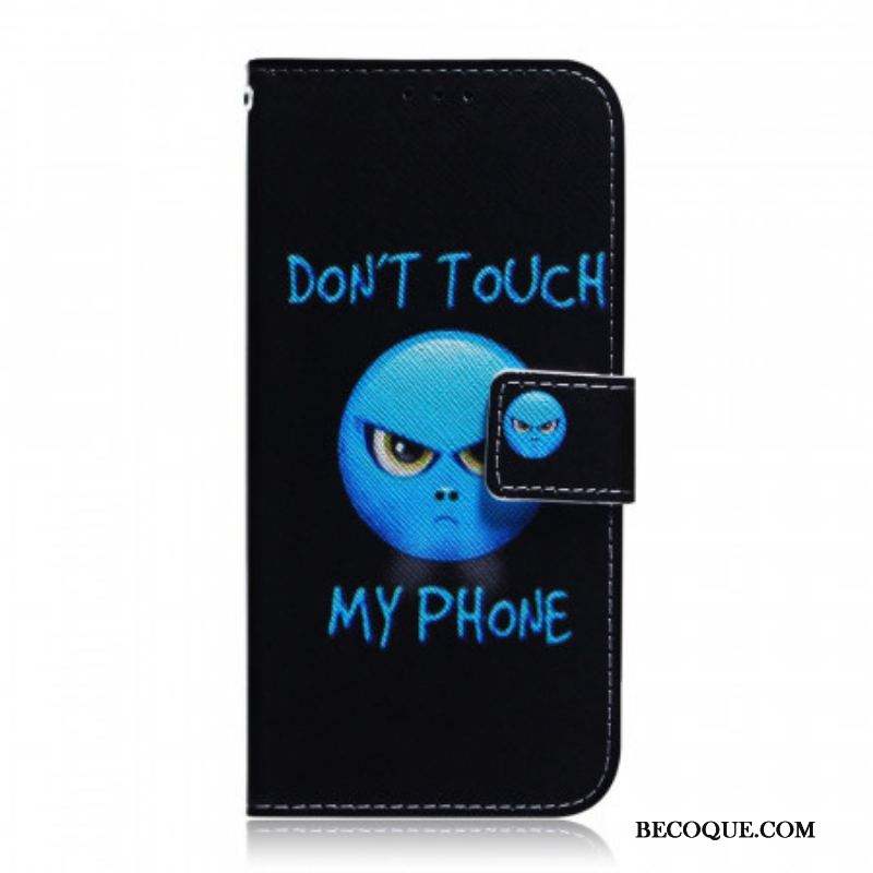 Housse Samsung Galaxy M52 5G Don't Touch my Phone Bleu