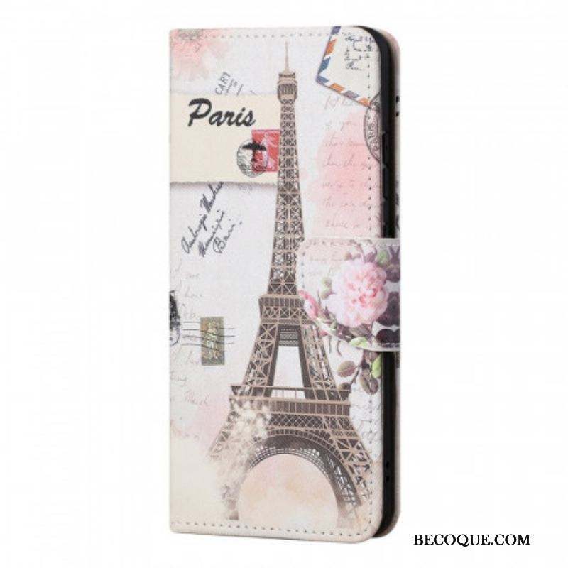 Housse Samsung Galaxy M52 5G Tour Eiffel Retro