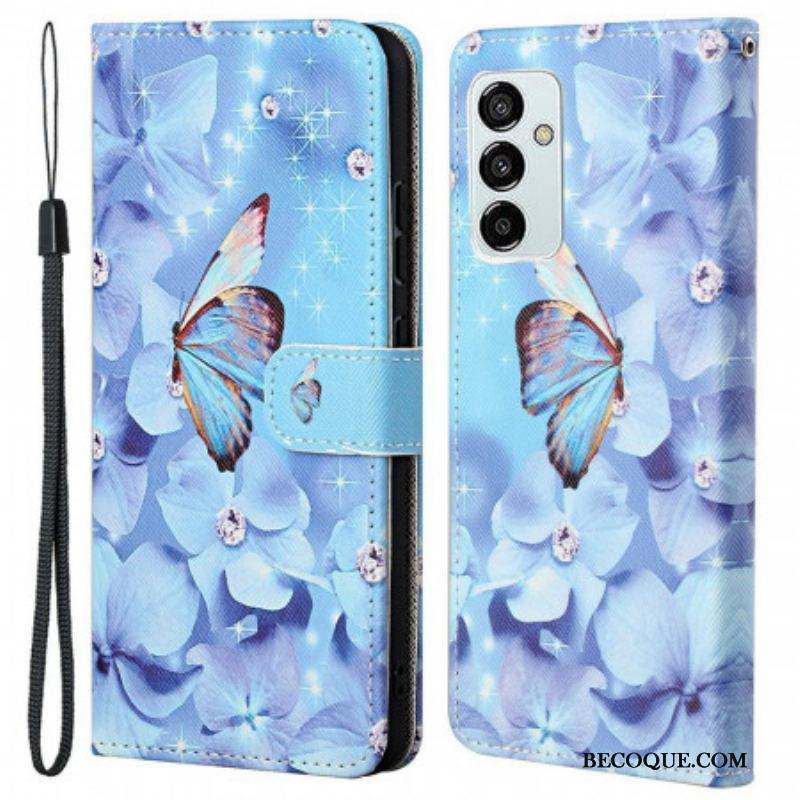 Housse Samsung Galaxy M53 5G Papillons à Lanière